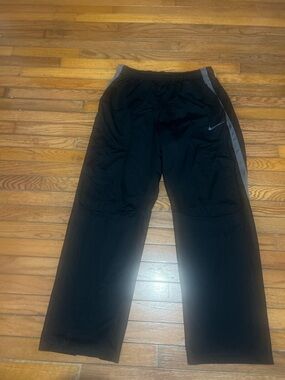 Nike Black Track Pants with Gray Side Panels